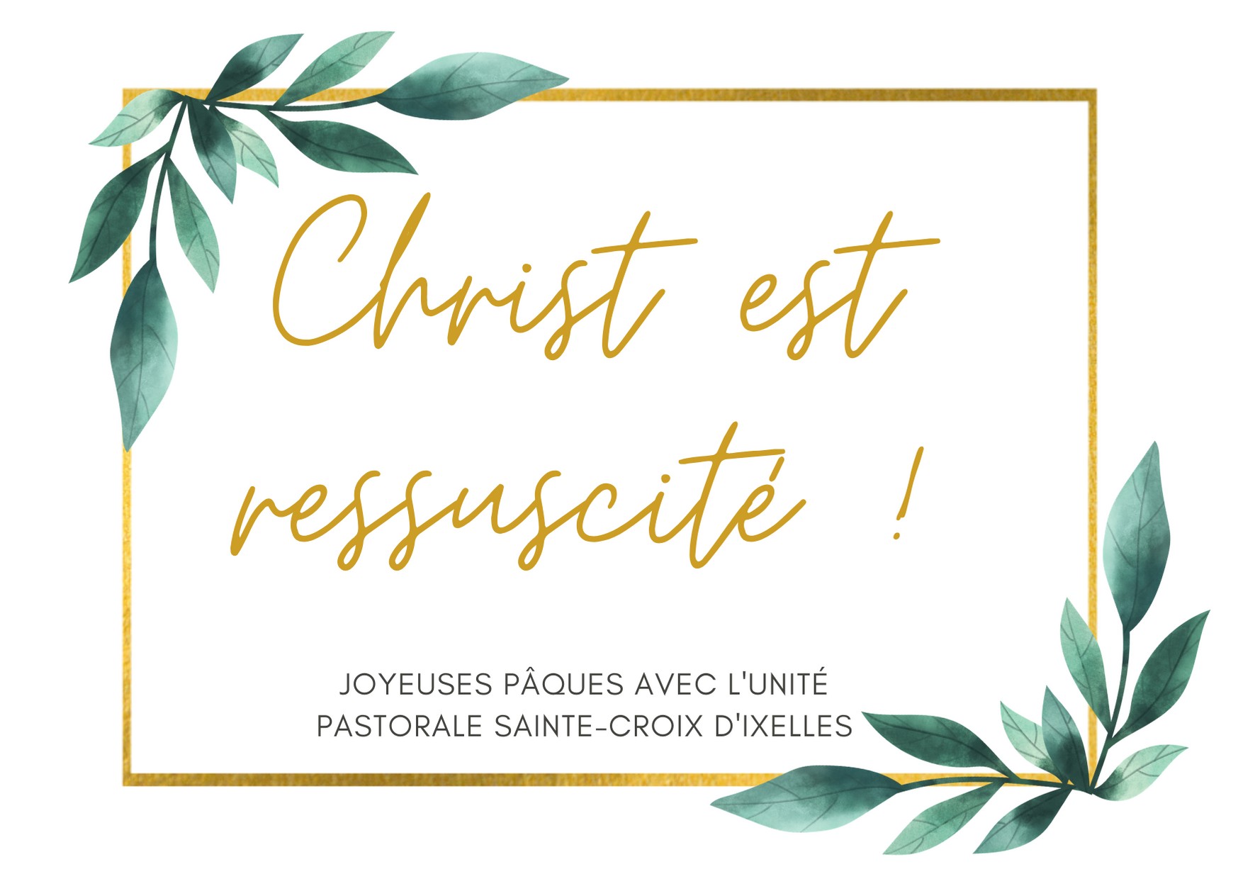 Christ Est Vraiment Ressuscité, Alleluia ! – Unité Pastorale Sainte ...